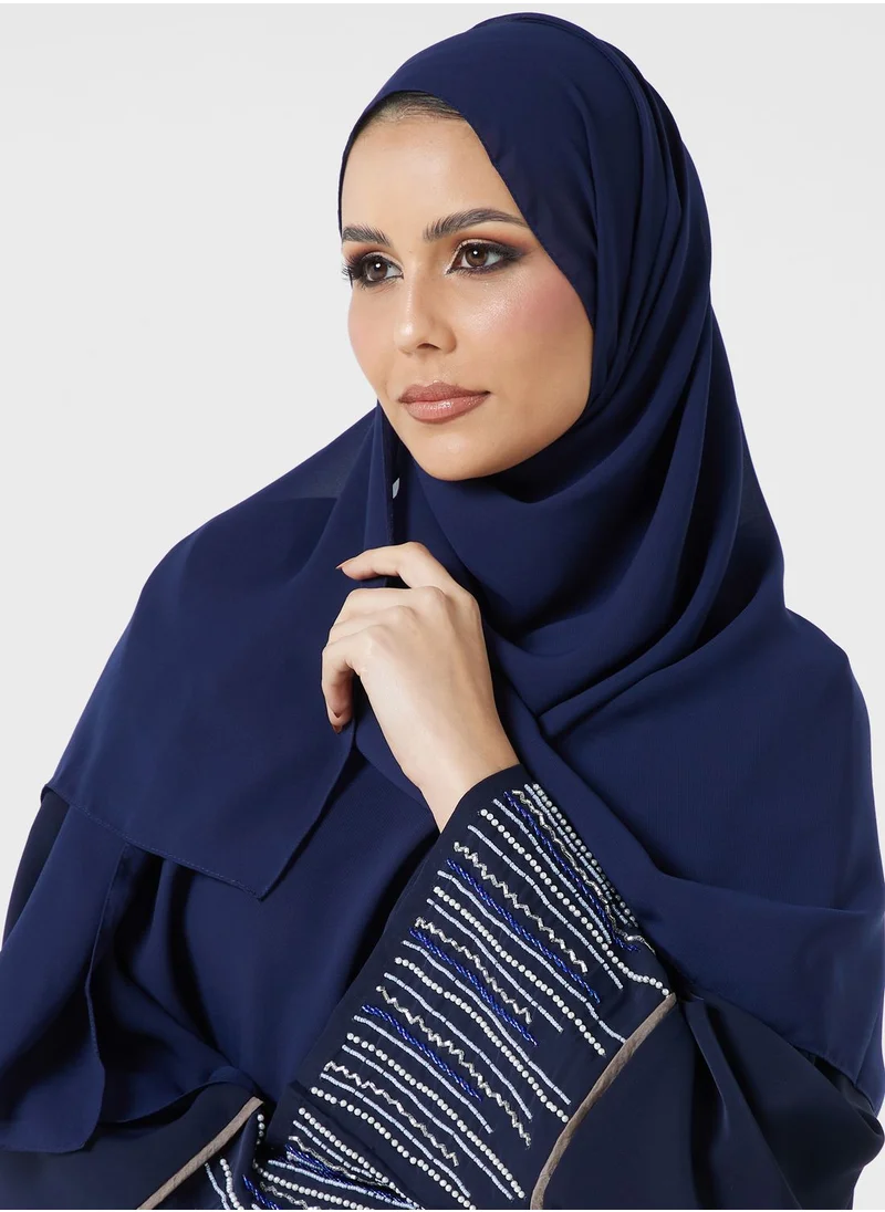 hayas closet Embellished V-Neck Abaya