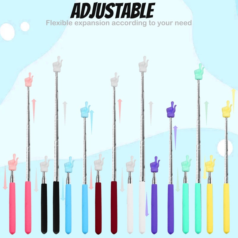 CANIPHA 8Pcs Telescopic Teachers Pointer, Extendable Hand Pointer Finger Pointer Stick, Mini Retractable Classroom Pointer for Elementary School Kindergarten Teacher, Classroom Supplies (Multicolor) - Image 3