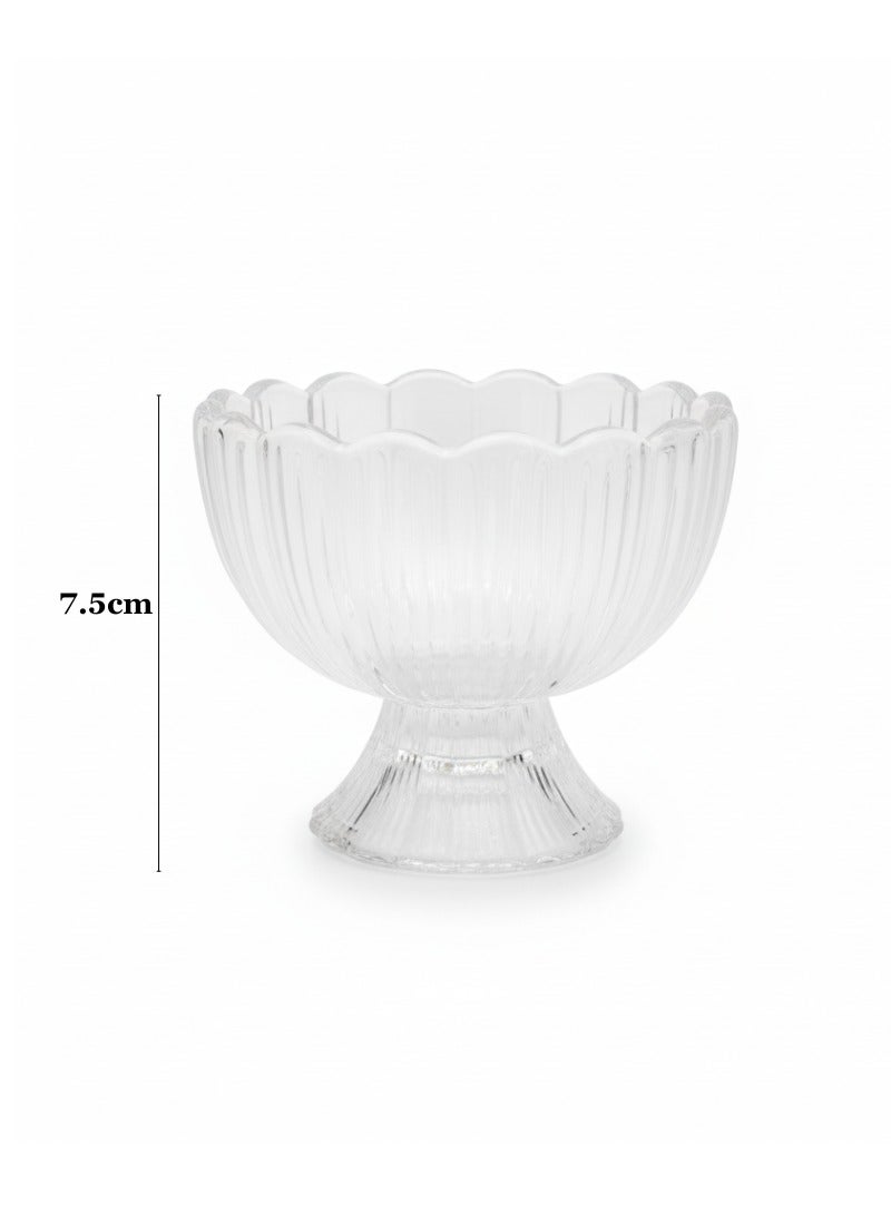 القناص زبادي حلا  زجاج كرستال 12 قطع 160 مل مع قاعدة | كاسات آيس كريم / مهلبية / تقديم حلى - Image 3