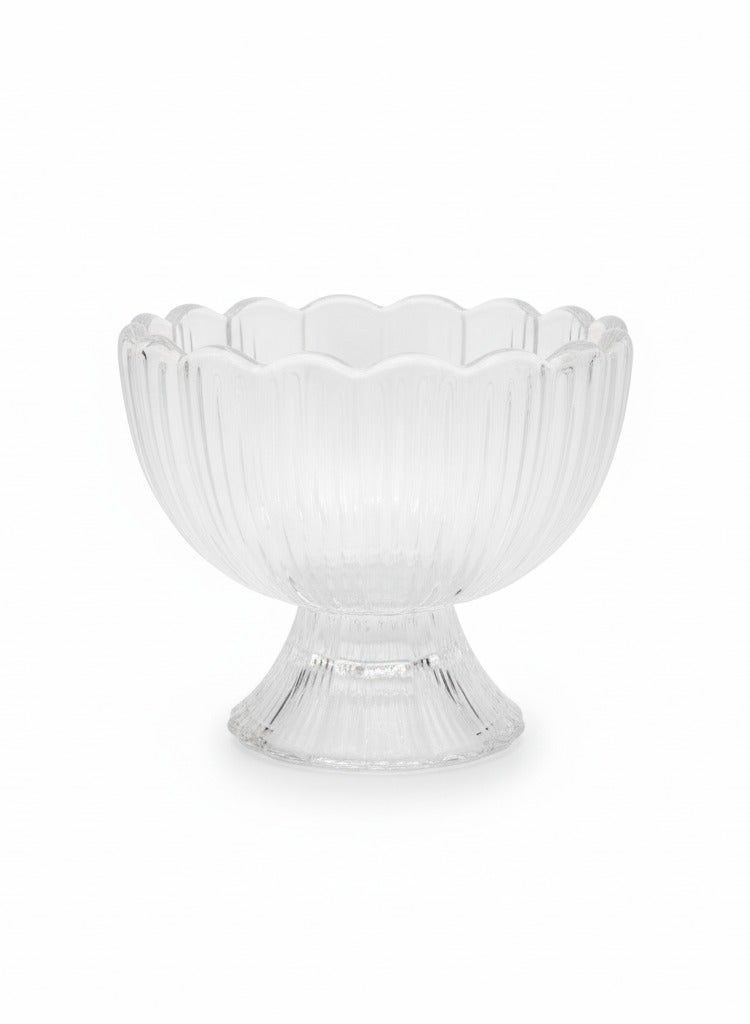 القناص زبادي حلا  زجاج كرستال 12 قطع 160 مل مع قاعدة | كاسات آيس كريم / مهلبية / تقديم حلى - Image 4