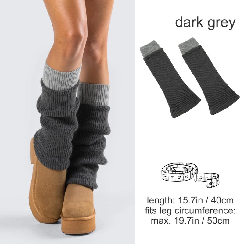 Soxbang Women's Leg Warmers Wool Blend, Leg Warmers for Girls, Ribbed Knit Thermal Ankle Warmers and Boot Cuffs for Winter - Image 4