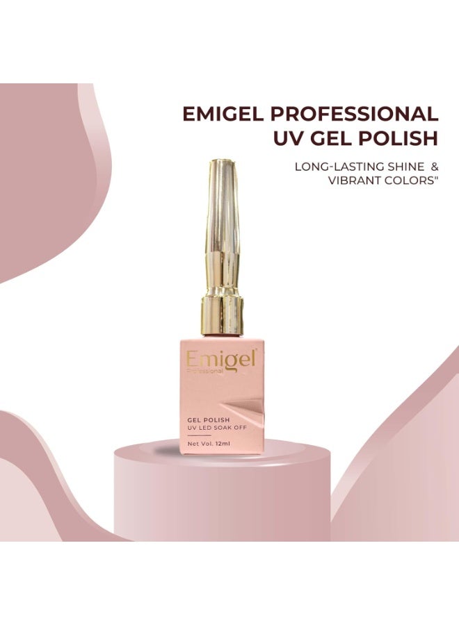 Emigel Professional UV Gel Polish Bombay Orange - E063 | Cured With UV LED Lamp | Super Glossy Finish |Quick Drying Nail Polish (12ml) - Image 2