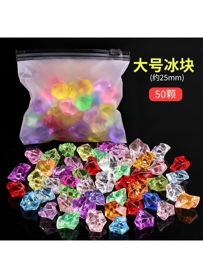Kids DIY Crystal Gem Toys Animal Figures Beads Pendant Large ice cube stone 50 pieces (bag)
