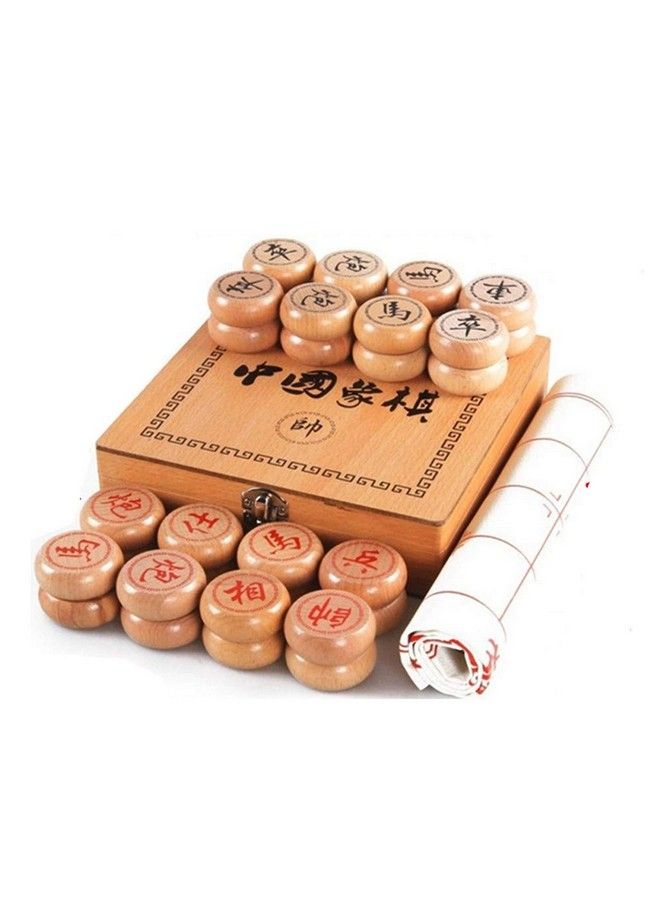 GoodPlay Beechwood Chinese Chess Set Xiangqi Travel Game Set With Wooden Box And Leather Chessboard - Image 2