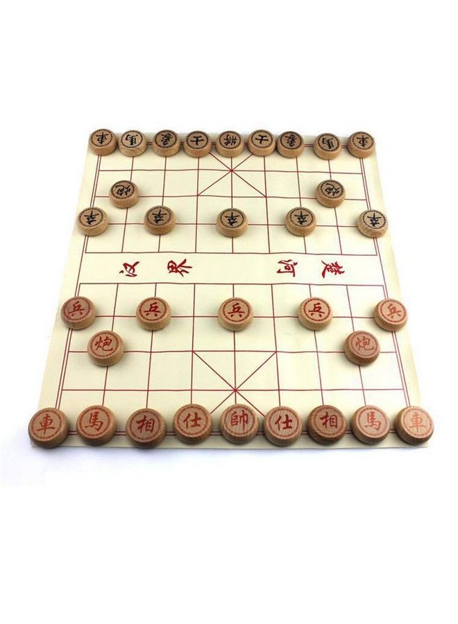 GoodPlay Beechwood Chinese Chess Set Xiangqi Travel Game Set With Wooden Box And Leather Chessboard - Image 4