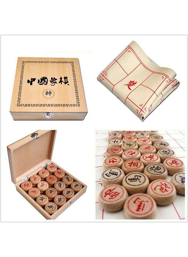GoodPlay Beechwood Chinese Chess Set Xiangqi Travel Game Set With Wooden Box And Leather Chessboard - Image 3