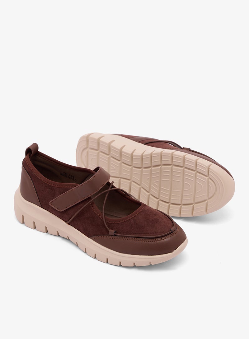 Brown Slip On Ballet Sneakers - Image 3