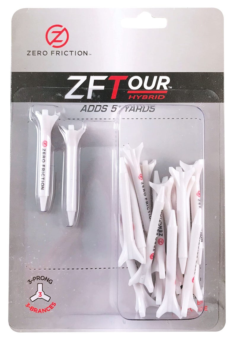 Zero Friction Tour 3-Prong Golf Tees (1-3/4 Inch, White, Pack of 20) - Image 1