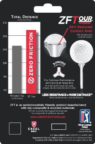 Zero Friction Tour 3-Prong Golf Tees (1-3/4 Inch, White, Pack of 20) - Image 2