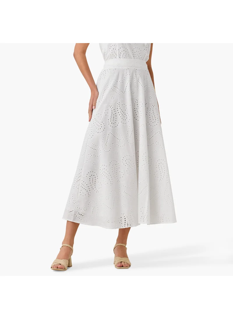 تواكستريمز 2Xtremz Schiffli Embroidered Midi Skirt