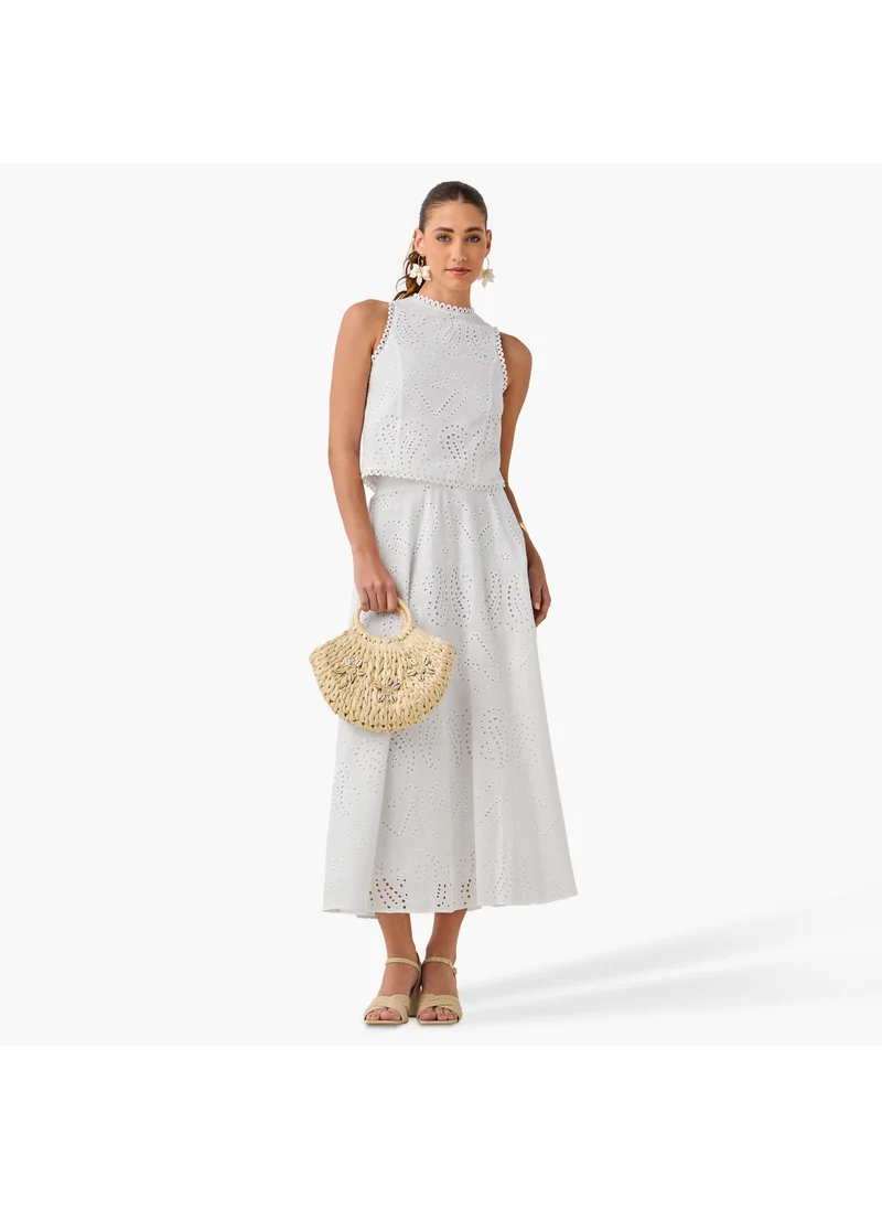 تواكستريمز 2Xtremz Schiffli Embroidered Midi Skirt