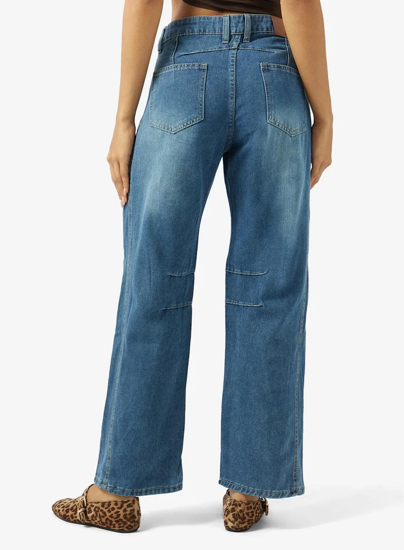 Ginger  Mid Rise Wide Leg Jeans for Women | Best Price UAE
