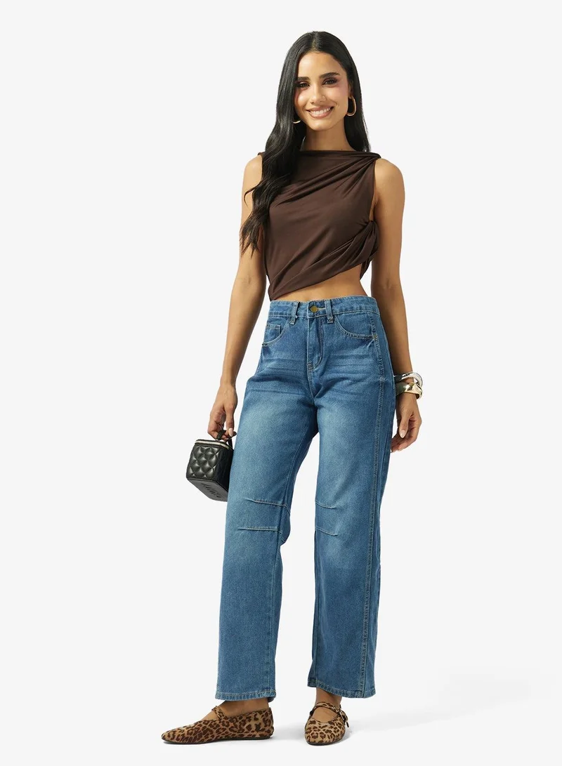 Ginger Mid Rise Wide Leg Jeans
