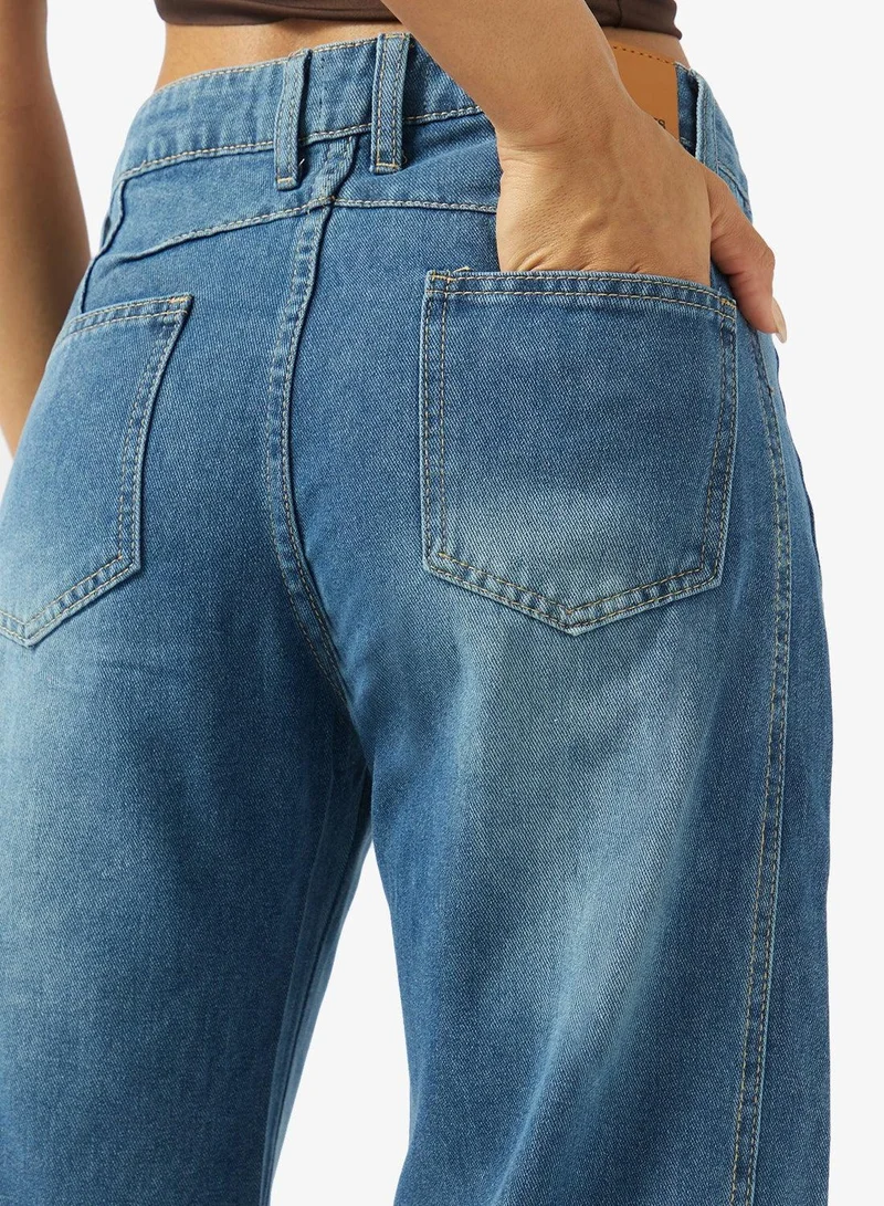 Ginger  Mid Rise Wide Leg Jeans for Women | Best Price UAE