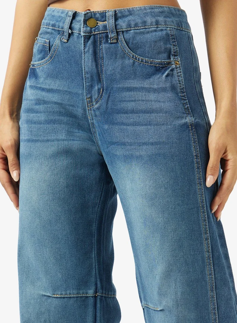 Ginger  Mid Rise Wide Leg Jeans for Women | Best Price UAE