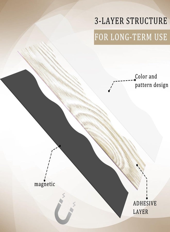 Tellegloww 36 ft Scalloped Magnetic Border Magnetic Border for Whiteboard Bulletin Board Borders Reusable Rolled Borders Trim for Office Chalkboard(Wood Grain) - Image 3