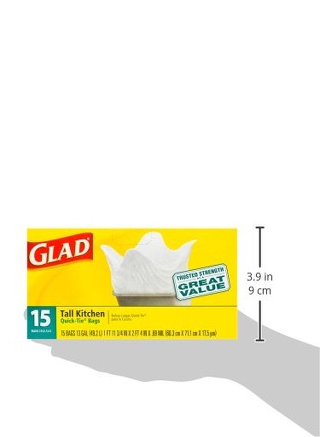 Glad أكياس مطبخ طويلة سريعة الربط سعة 13 جالون 15 قطعة - Image 3