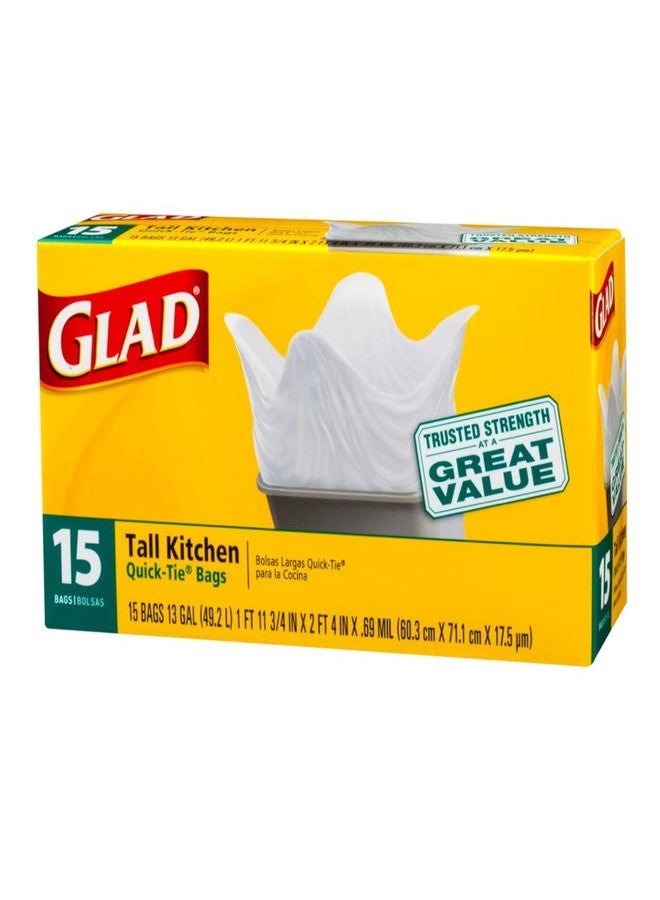 Glad أكياس مطبخ طويلة سريعة الربط سعة 13 جالون 15 قطعة - Image 1