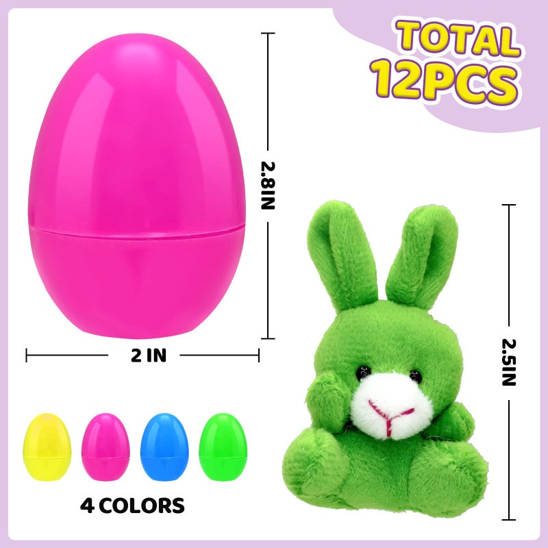 ZMCINER 12 Prefilled Easter Eggs with Plush Filled Easter Eggs with Inside for Easter Basket Stuffers, Easter Party Favor - Image 4