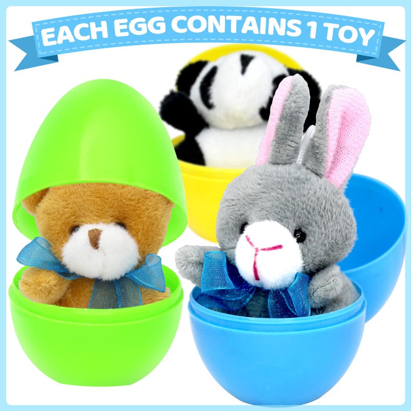 ZMCINER 12 Prefilled Easter Eggs with Plush Filled Easter Eggs with Inside for Easter Basket Stuffers, Easter Party Favor - Image 3