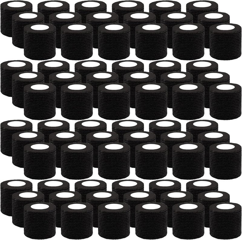 BQTQ 72 Rolls Self Adhesive Bandage Wrap 2 Inch Self Adherent Wrap Black Bandage Tape Self Stick Bandages Wrap Stretch Bandage for Wrist Ankle Swelling Sprains - Image 1