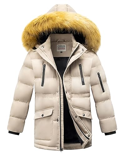 WULFUL Boy's Winter Coat Waterproof Fleece Lined Parka Jackets Kids Hooded Puffer Outerwear - Image 1