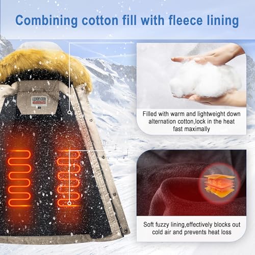 WULFUL Boy's Winter Coat Waterproof Fleece Lined Parka Jackets Kids Hooded Puffer Outerwear - Image 3