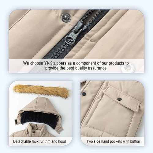 WULFUL Boy's Winter Coat Waterproof Fleece Lined Parka Jackets Kids Hooded Puffer Outerwear - Image 5