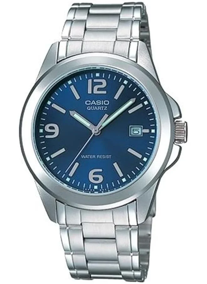 كاسيو Men's Analog Display Watch With Silver Stainless Steel Strap - MTP-1215A-2A
