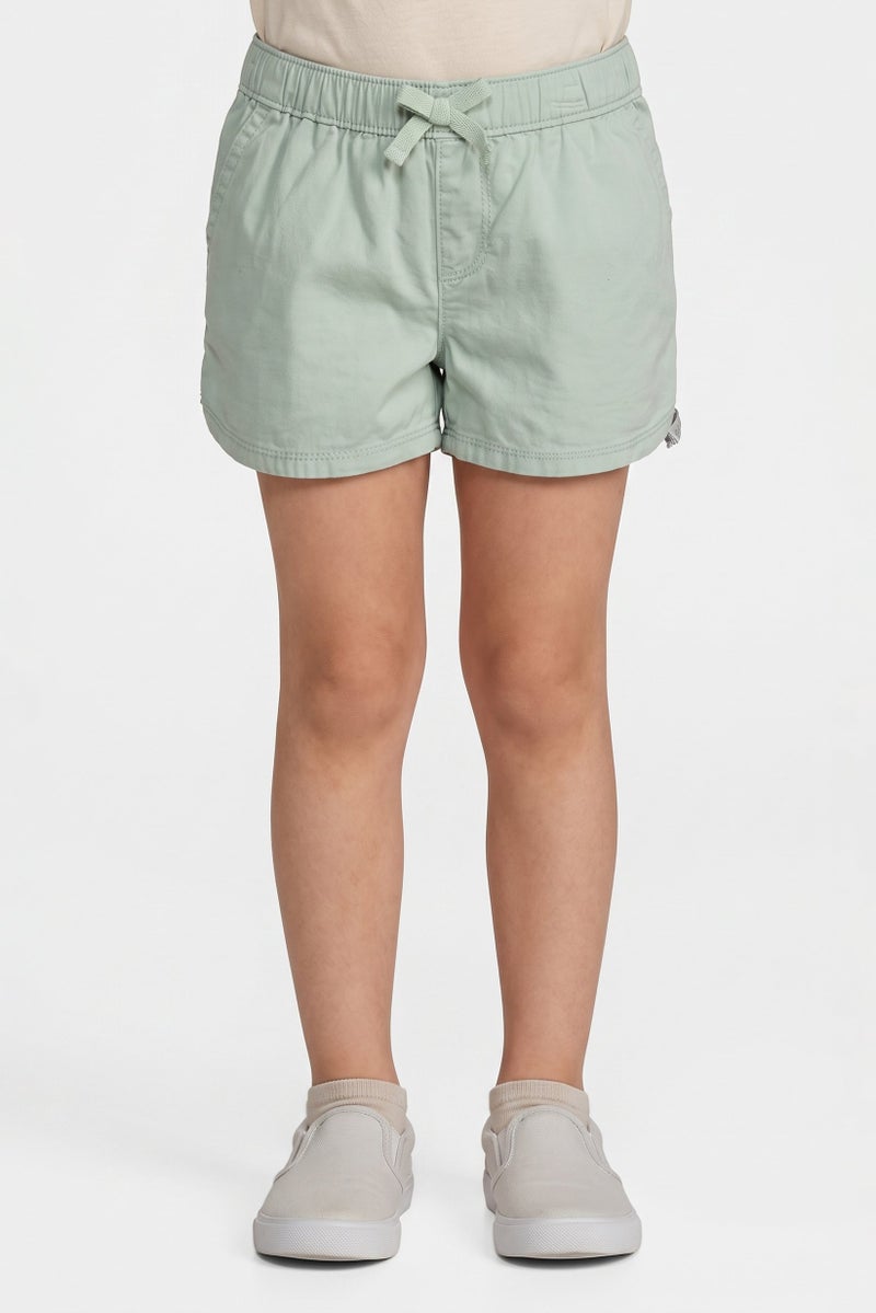 The Children's Place Toddlers Girl Solid Basic Shorts, Sage Green - Image 1