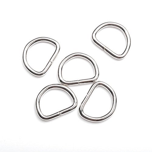 CooBigo 100 Pack 1/2" Dee Rings D-Ring Metal Buckle Strap Sewing Accessories FLQ051-E - Image 1