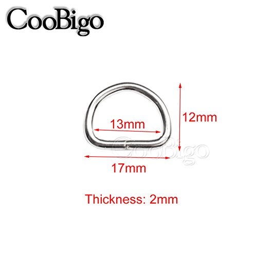 CooBigo 100 Pack 1/2" Dee Rings D-Ring Metal Buckle Strap Sewing Accessories FLQ051-E - Image 2