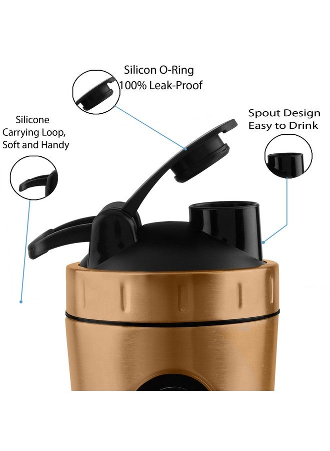 BURRDOFF BURRDOFF [VISIBLE WINDOW Protein Shaker Bottle, Gym Shaker Steel Shaker Bottle Gym Shaker Bottle shaker bottles for protein shake gym protein shaker bottle (Copper Rose Gold)  - Image 3