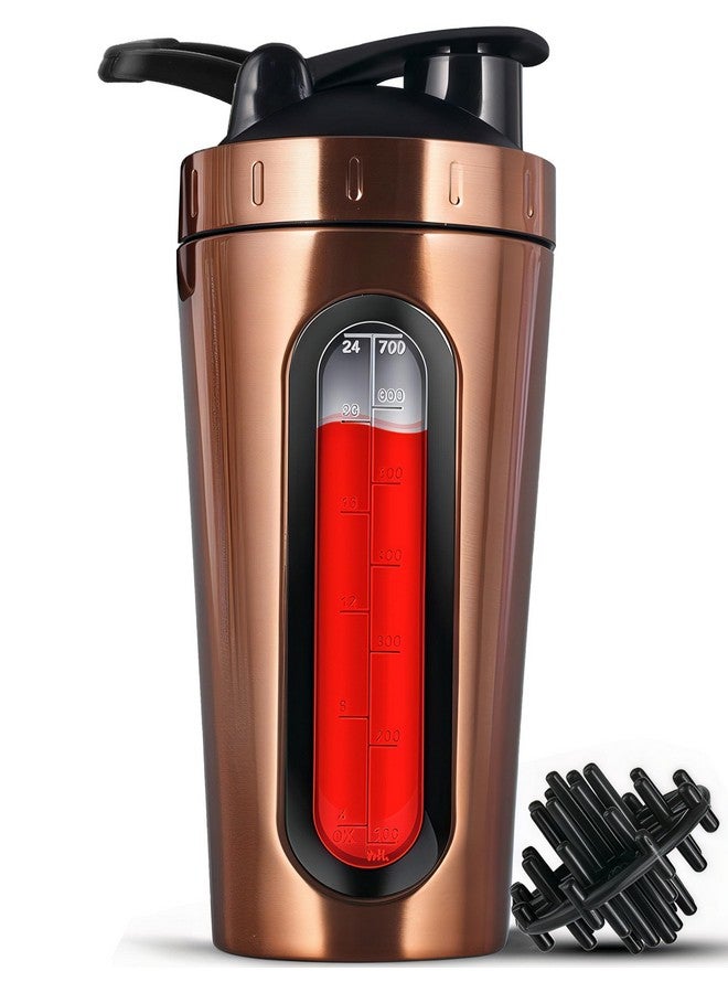 BURRDOFF BURRDOFF [VISIBLE WINDOW Protein Shaker Bottle, Gym Shaker Steel Shaker Bottle Gym Shaker Bottle shaker bottles for protein shake gym protein shaker bottle (Copper Rose Gold)  - Image 1