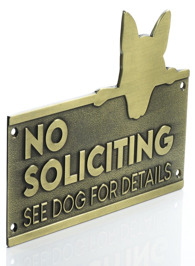 Tapeera No Soliciting Sign For House Funny For Dog Owners - See Dog for Details No Soliciting Sign for Front Door Wall Plaque - Heavy-Duty and Anti-Rust Metal- 6.5 x 4.6 inches - Image 1