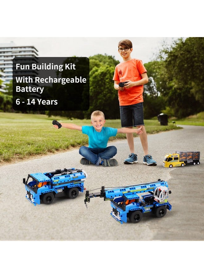 DOLIVE Remote Control Building Toys, 2-in-1 Technic Vehicle Building Kits for Boys Age 8-12, Construction Erector Set Crane Truck Build Model for Boys Girls - Image 4