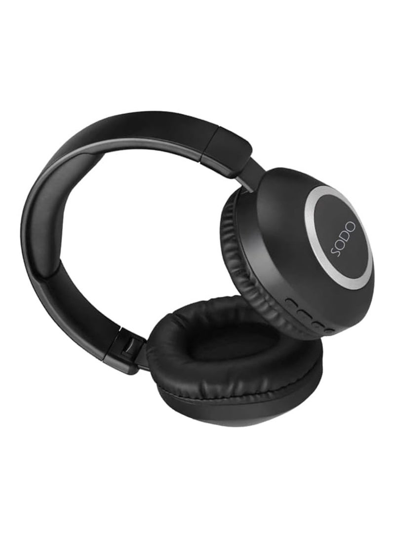 سماعة الرأس SD-1104 اللاسلكية ستيريو فوق الأذن مع ميكروفون اسود