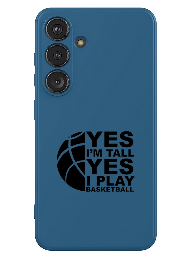 Theodor Protective Slim Fit Case Liquid Silicone Cover with Full Body Protection Anti-Scratch Shockproof Case For Samsung Galaxy S25 Plus (Blue) - Basketball black - Image 1