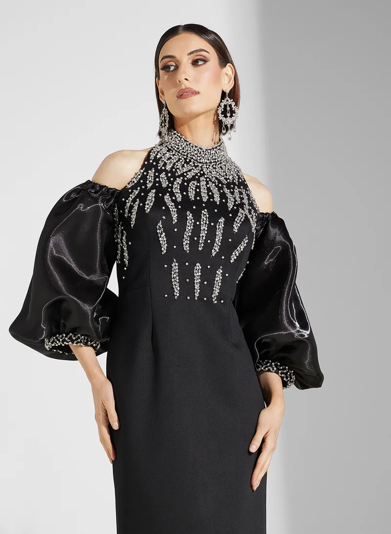 نمشي x Embellished Evening Dress