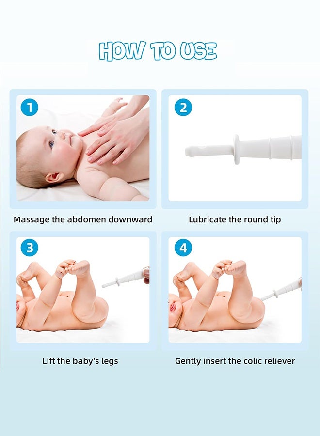 Sweet Life 10-Piece Baby Gas and Colic Reliever Individually packaged, Baby Constipation Relief, Suitable From Birth, White - Image 3