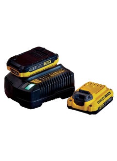 Stanley Fatmax V20 18V Battery Starter Kit Yellow and Black 9 x 13.3 x 30.5 cm SFMCB12D2-GB  - Image 1