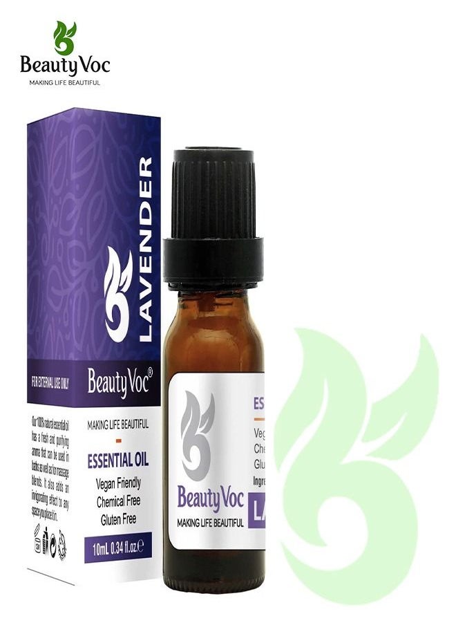 BEAUTY VOC Lavender Oil for Skin and Soothing Senses with Antiseptic and Anti-Inflammatory Benefits for Your Skin Enhance Sleep and Alleviate Stress, 10ml  - Image 1