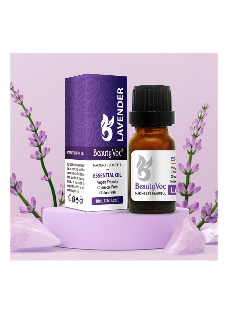 BEAUTY VOC Lavender Oil for Skin and Soothing Senses with Antiseptic and Anti-Inflammatory Benefits for Your Skin Enhance Sleep and Alleviate Stress, 10ml  - Image 3