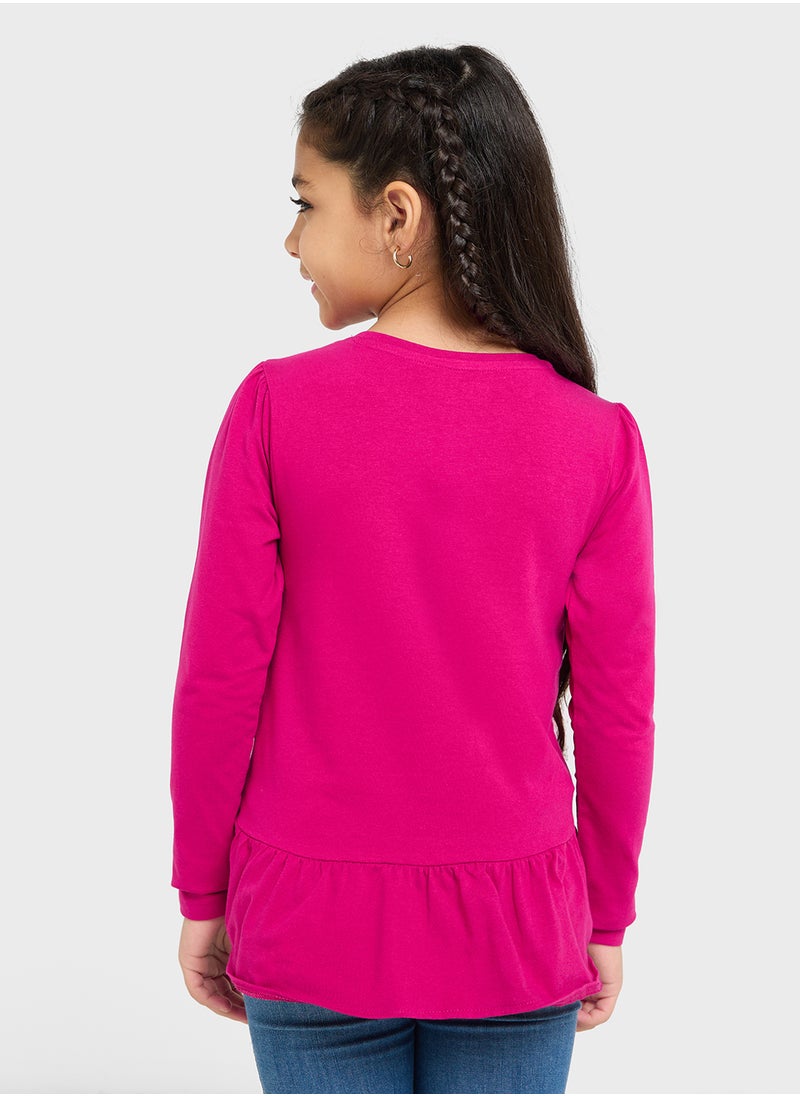 GUESS Kids Logo Detail Long Sleeve T-Shirt  - Image 2