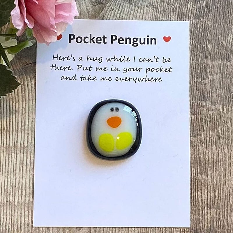 Qitiieli A Little Pocket Penguin Hug Mini Cute Animal Decoration Funny Pocket Hug Penguin Stress Relief Toy with Card Unique 2026 Gifts Special Encourage for Teens Gifts for Him Her Boyfriend Girlfriend - Image 3