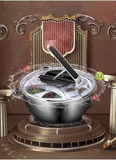 XiuWoo Salad Spinner Stainless Steel, Vegetable Washer with 3.5L Bowl, Lettuce Cleaner and Dryer  - Image 1