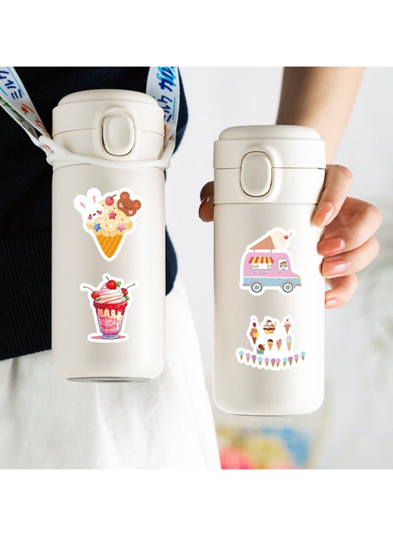 Ice Cream Stickers, 53Pcs Ice Cream Cone Stickers Decals Party Favors Decor Supplies for Adult Teen Kids, Cute Sweet Ice Cream Stickers Bulk for Laptop Water Bottle Refriger Luggage Skateboard - Image 5
