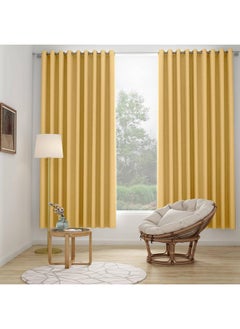 Wakefit Wakefit Curtains 7 feet Long Set of 2, Blackout Curtains, Door Curtains 7 feet, Curtains for Living Room, Polyester Solid Curtains,Decoration Items for Home Dcor (Bishop Yellow)  - Image 2