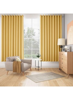 Wakefit Wakefit Curtains 7 feet Long Set of 2, Blackout Curtains, Door Curtains 7 feet, Curtains for Living Room, Polyester Solid Curtains,Decoration Items for Home Dcor (Bishop Yellow)  - Image 1