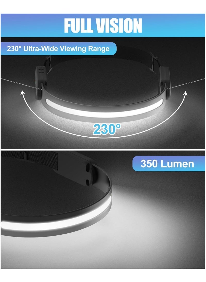 LED Head Torch with Bluetooth Function, 3 Modes, IPX4 Waterproof, 230° Wide Floodlight, Adjustable Vision Sensor, Super Bright Head Lamp for Camping, Repair, Fishing - Image 5